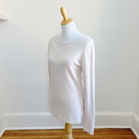 BENEDETTA B. Made in Italy Merino Wool Cashmere Ivory Classic Tunic Sweater L - Picture 4 of 11